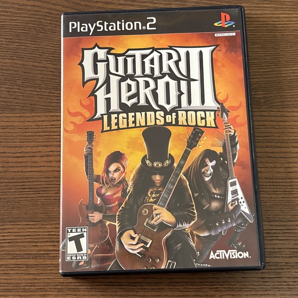Guitar Hero 3 Legends of Rock (PlayStation 2, PS2 1A) w/Manual Test Good Cond